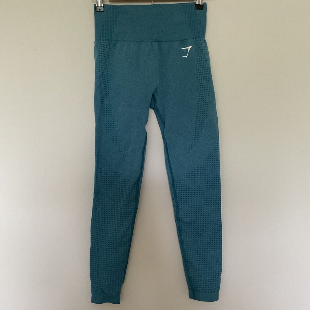 Gymshark Women's Vital Seamless 2.0 Leggings Evening Blue Marl Sz S Gym pilates